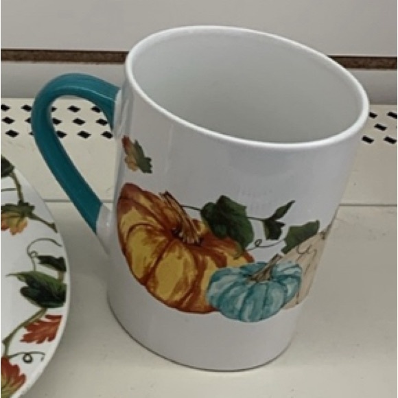 Royal Norfolk Stoneware Pumpkin Dinner Plates, 10.5 in. Thanksgiving themed - Picture 8 of 16